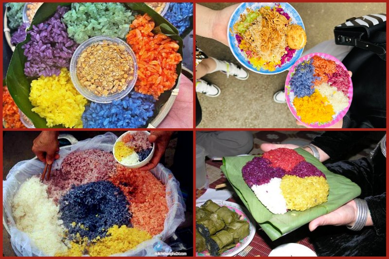 Five-color sticky rice in Ha Giang